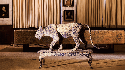 Image of Debbie Lawson's Blue Leopard in the High Great Chamber